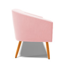 Sofá 2 Lugares Namoradeira Stella Pés Palito Castanho Suede D