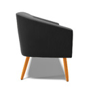 Sofá 2 Lugares Namoradeira Stella Pés Palito Castanho Suede D