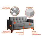 Sofá 2 Lugares Narvik Linho Cinza