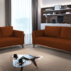 Sofá 2 Lugares Ocre Em Veludo 1,57m Eileen