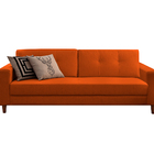 Sofá 2 Lugares Ocre Em Veludo 1,70m Daisy