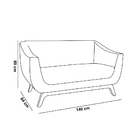 Sofá 2 Lugares Odeon D07 140cm Base Madeira Suede Cinza - D'r