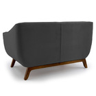 Sofá 2 Lugares Odeon D07 140cm Base Madeira Suede Cinza - D'r