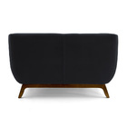 Sofá 2 Lugares Odeon D07 140cm Base Madeira Veludo Preto - D'