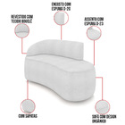 Sofá 2 Lugares Orgânico 140 Cm Morgan Bouclê Cinza