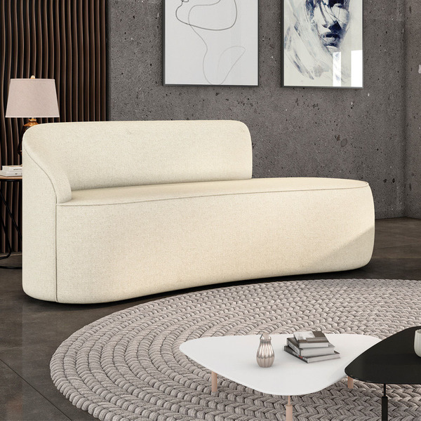 Sofá 2 Lugares Orgânico 140 Cm Morgan Linho Bege D03 - D'rossi