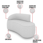 Sofá 2 Lugares Orgânico 140 Cm Morgan Linho D03 - D'rossi - C