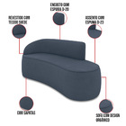 Sofá 2 Lugares Orgânico 140 Cm Morgan Suede D03 - D'rossi - A