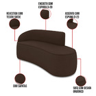 Sofá 2 Lugares Orgânico 140 Cm Morgan Suede D03 - D'rossi - M