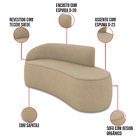 Sofá 2 Lugares Orgânico 140 Cm Morgan Suede Marrom Rato