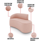 Sofá 2 Lugares Orgânico 140 Cm Morgan Veludo D03 - D'rossi -