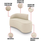 Sofá 2 Lugares Orgânico 140 Cm Morgan Veludo D03 - D'rossi -