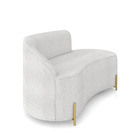 Sofá 2 Lugares Orgânico 140cm Morgan Pé Aço Dourado Bouclê D0