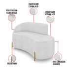 Sofá 2 Lugares Orgânico 140cm Morgan Pé Aço Dourado Bouclê D0