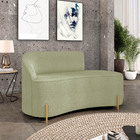 Sofá 2 Lugares Orgânico 140cm Morgan Pé Aço Dourado Bouclê D0