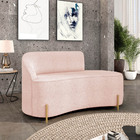 Sofá 2 Lugares Orgânico 140cm Morgan Pé Aço Dourado Bouclê D0