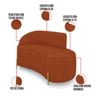 Sofá 2 Lugares Orgânico 140cm Morgan Pé Aço Dourado Bouclê D0