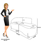 Sofá 2 Lugares Orgânico 140cm Morgan Pé Aço Dourado Bouclê D0