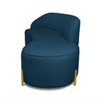 Sofá 2 Lugares Orgânico 140cm Pé Dourado Morgan Bouclê Azul