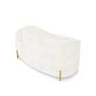 Sofá 2 Lugares Orgânico 140cm Pé Dourado Morgan Bouclê Off Wh