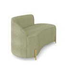 Sofá 2 Lugares Orgânico 140cm Pé Dourado Morgan Bouclê Pistac