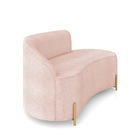 Sofá 2 Lugares Orgânico 140cm Pé Dourado Morgan Bouclê Rosê