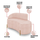 Sofá 2 Lugares Orgânico 140cm Pé Dourado Morgan Bouclê Rosê