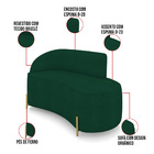 Sofá 2 Lugares Orgânico 140cm Pé Dourado Morgan Bouclê Verde