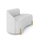 Sofá 2 Lugares Orgânico 140cm Pé Dourado Morgan Linho D03 - D