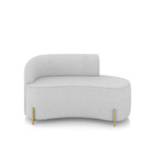 Sofá 2 Lugares Orgânico 140cm Pé Dourado Morgan Linho D03 - D