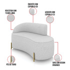 Sofá 2 Lugares Orgânico 140cm Pé Dourado Morgan Linho D03 - D