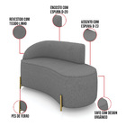 Sofá 2 Lugares Orgânico 140cm Pé Dourado Morgan Linho D03 - D