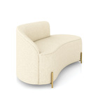 Sofá 2 Lugares Orgânico 140cm Pé Dourado Morgan Linho D03 - D