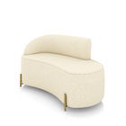 Sofá 2 Lugares Orgânico 140cm Pé Dourado Morgan Linho D03 - D