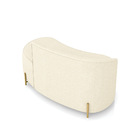 Sofá 2 Lugares Orgânico 140cm Pé Dourado Morgan Linho D03 - D