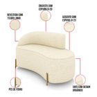 Sofá 2 Lugares Orgânico 140cm Pé Dourado Morgan Linho D03 - D