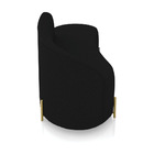 Sofá 2 Lugares Orgânico 140cm Pé Dourado Morgan Linho Preto