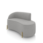 Sofá 2 Lugares Orgânico 140cm Pé Dourado Morgan Suede D03 - D