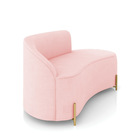 Sofá 2 Lugares Orgânico 140cm Pé Dourado Morgan Suede D03 - D