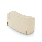 Sofá 2 Lugares Orgânico 140cm Pé Dourado Morgan Suede D03 - D