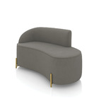 Sofá 2 Lugares Orgânico 140cm Pé Dourado Morgan Suede D03 - D