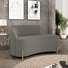Sofá 2 Lugares Orgânico 140cm Pé Dourado Morgan Suede D03 - D