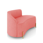 Sofá 2 Lugares Orgânico 140cm Pé Dourado Morgan Suede Rosê