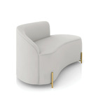 Sofá 2 Lugares Orgânico 140cm Pé Dourado Morgan Veludo Cinza