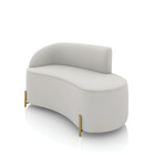 Sofá 2 Lugares Orgânico 140cm Pé Dourado Morgan Veludo D03 -