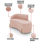 Sofá 2 Lugares Orgânico 140cm Pé Dourado Morgan Veludo D03 -