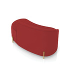 Sofá 2 Lugares Orgânico 140cm Pé Ferro Dourado Morgan Veludo