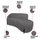 Sofá 2 Lugares Orgânico 140cm Pé Ferro Preto Morgan Bouclê D0