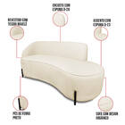 Sofá 2 Lugares Orgânico 140cm Pé Ferro Preto Morgan Bouclê D0