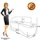 Sofá 2 Lugares Orgânico 140cm Pé Ferro Preto Morgan Bouclê Ve